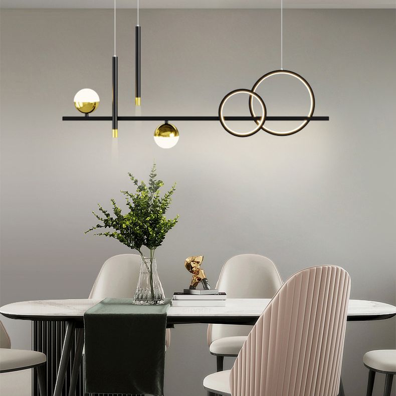 Lineair eilandhanger met 2-plekken LED Nieuw modern plafond hanglampje voor eetkamer