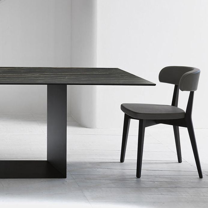 Industrial Sintered Stone Dining Table Rectangle Shape Standard Dining Table for Kitchen