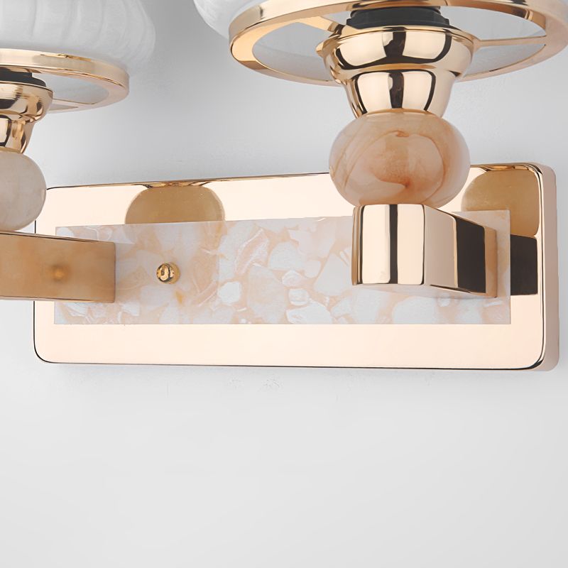Geometric Shade Glass Wall Sconce Modern Style Multi Lights Wall Mounted Light in Gold