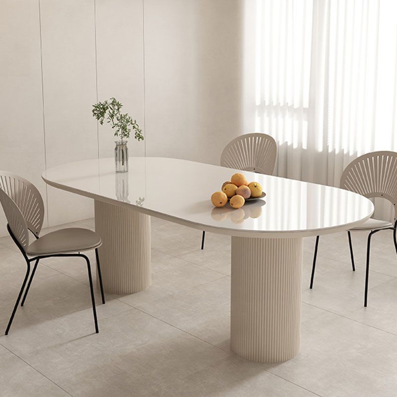 Kitchen Contemporary Dinner Table Double Pedestal Dining Table