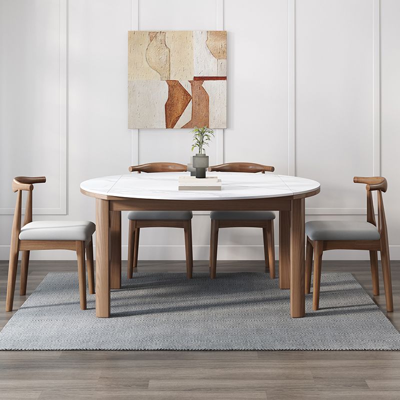 Eigentijdse ronde verlengbare eettafel gesinterde stenen eettafel voor keuken