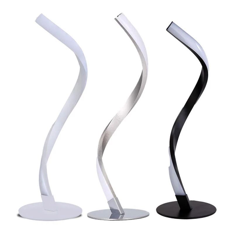Ribbon Shaped Bedside Night Lamp Metal Decorative LED Table Light for Living Room