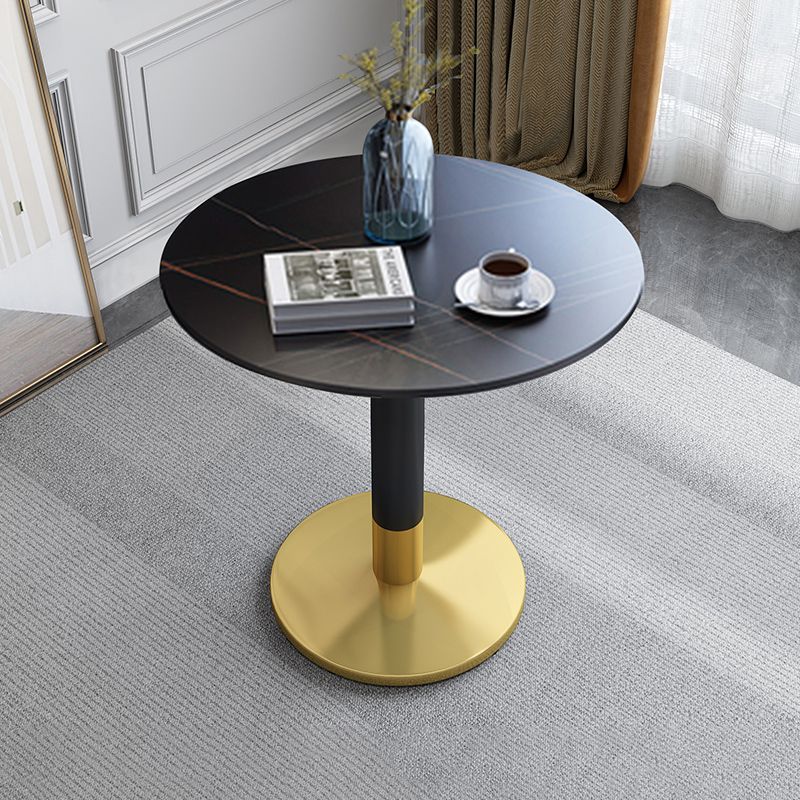 Contemporary Round Dining Table Sintered Stone Dining Table with Tulip Base for Dining Room