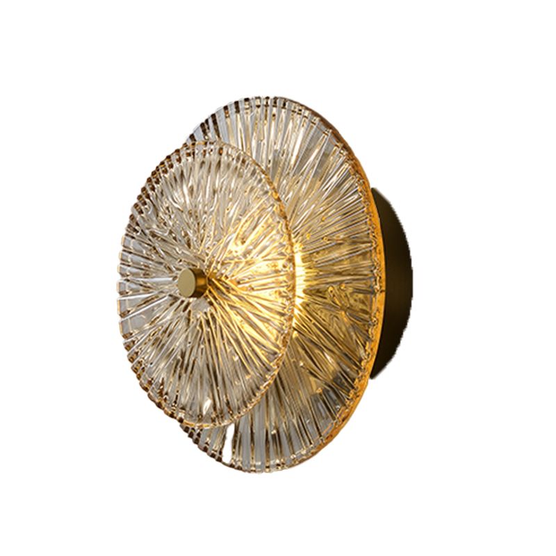 LED Modern Metal Wall Sconce Flower Shape Wall Light with Glass Shade for Bedroom