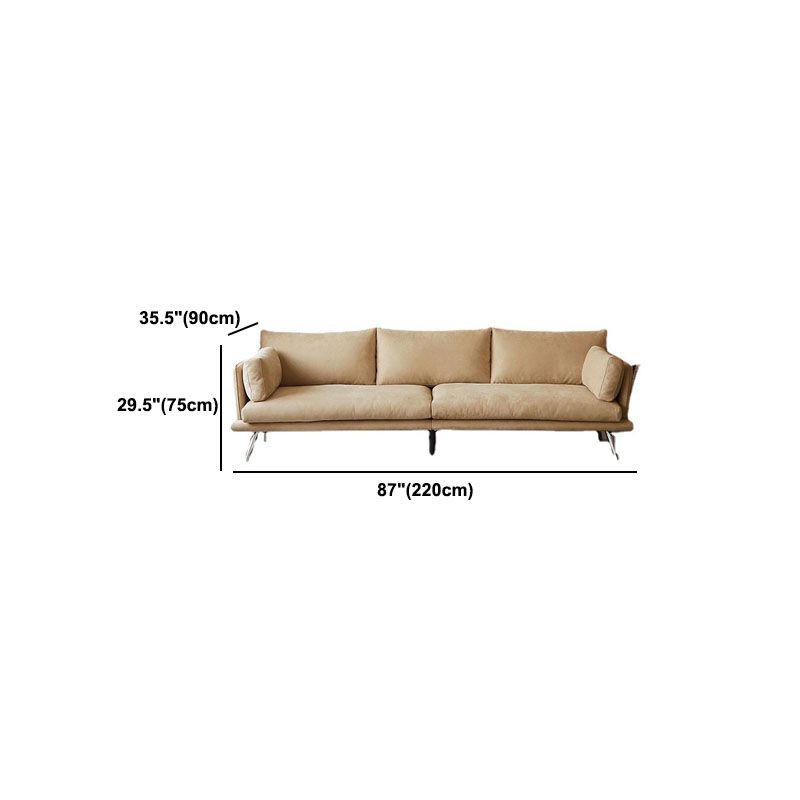 3/4-seat Modern Brown Sofa Wear-resistant Sofa with Metal Legs