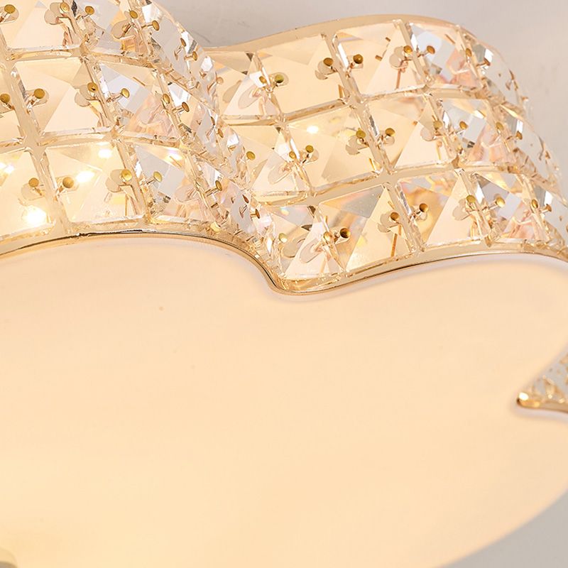 Silberne Blumen-Deckenleuchte, einfacher Stil, Acryl-LED-Unterputzleuchte für Schlafzimmer, 12"/16"/19,5" breit