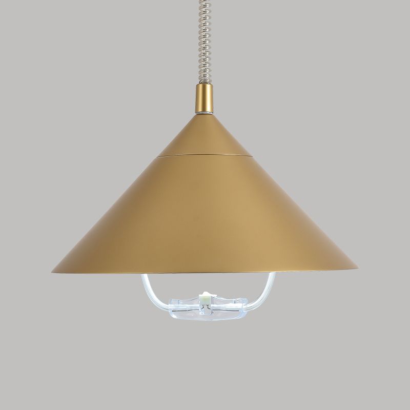 Cone créatif moderne suspension de la lampe givrée en aluminium Light avec de l'ombre en verre