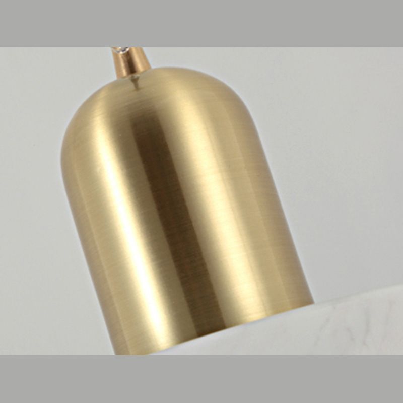 Drum Hanging Light Fixture Modern 1-Light Suspension Lamp with Stone Shade for Restaurant