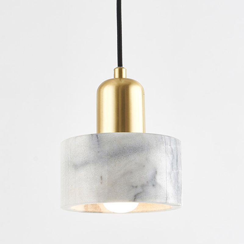 Nordische moderne zylindrische Form Pendellicht Licht Marmor kleines Suspension Licht für Wohnzimmer