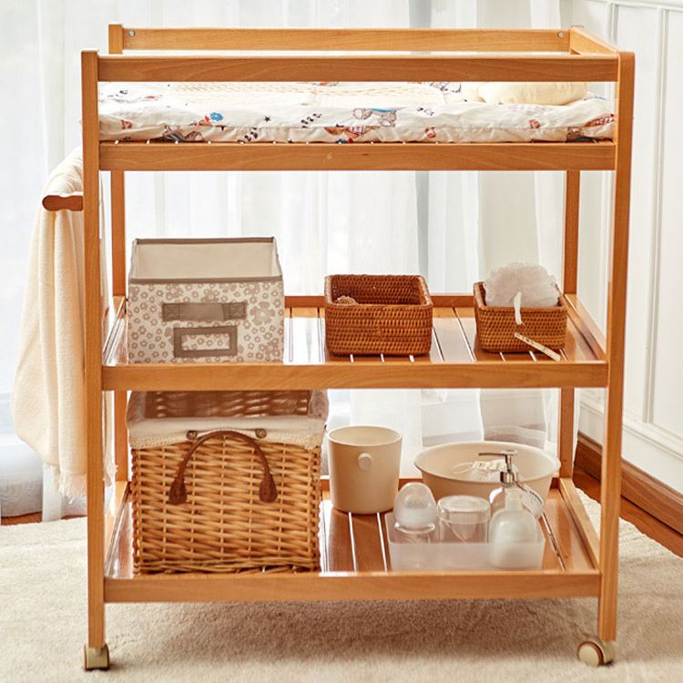 Solid Wood Baby Changing Table Modern Flat Top Changing Table