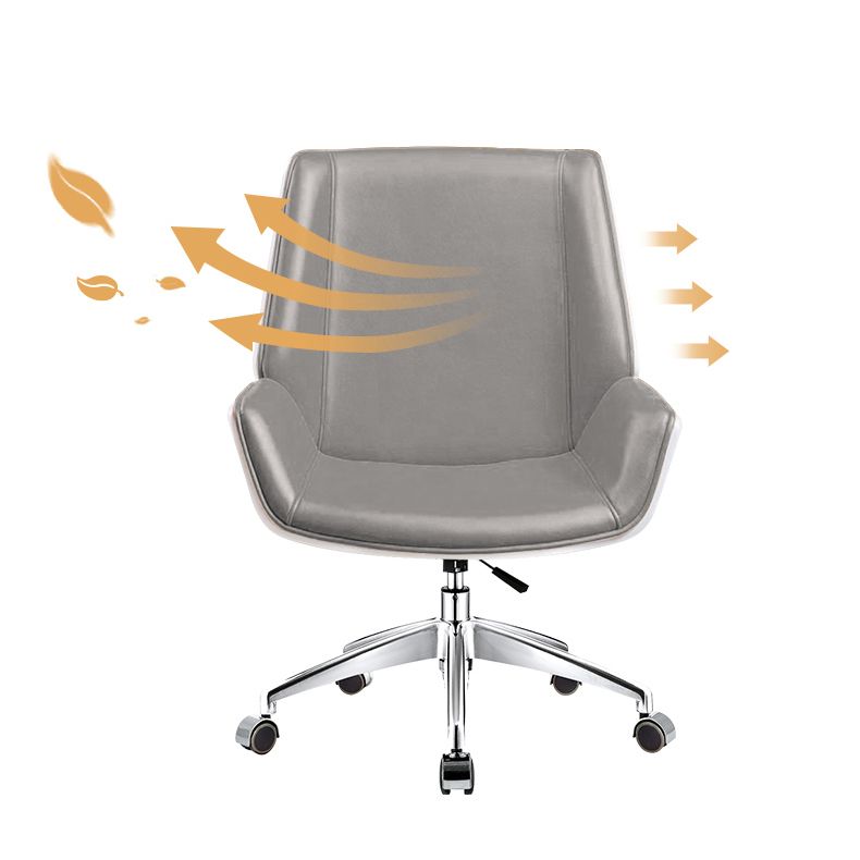 Mid Back Conference Chair Faux Leather Armless Chair for Home Office