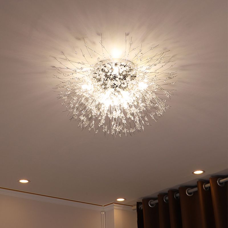 Contemporary Blossom Flush Light Fixture Crystal Flush Mount Lights for Bedroom