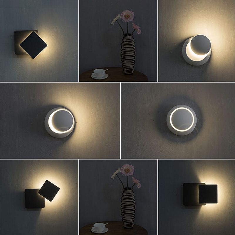Nordic LED Wall Sconce Lighting Geometric Wall Lighting Fixture with Metal Shade
