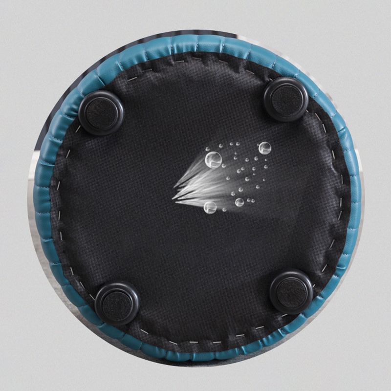 Modern Round Ottoman Solid Color Leather Water Resistant Footstool Ottoman