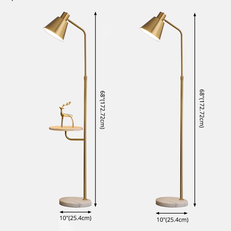 Minimalistische conische schaduw vloer lamp metaal 1-licht woonkamer staand licht