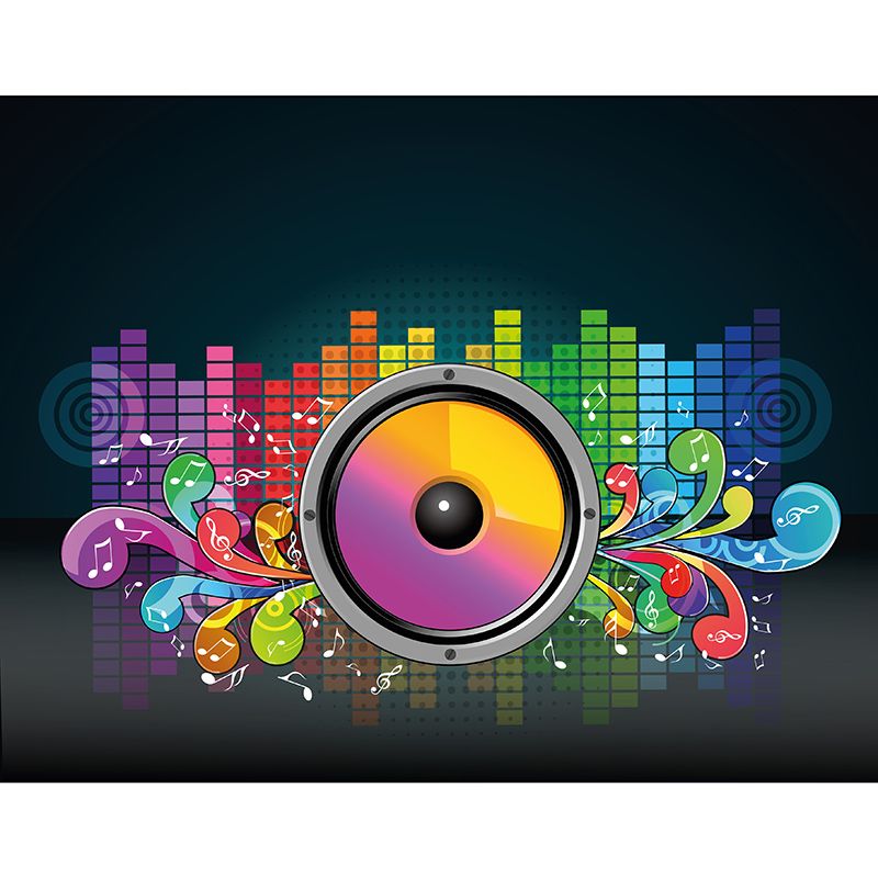 Illustration Environment Friendly Mural Wallpaper Musical Elements Bedroom Wall Mural