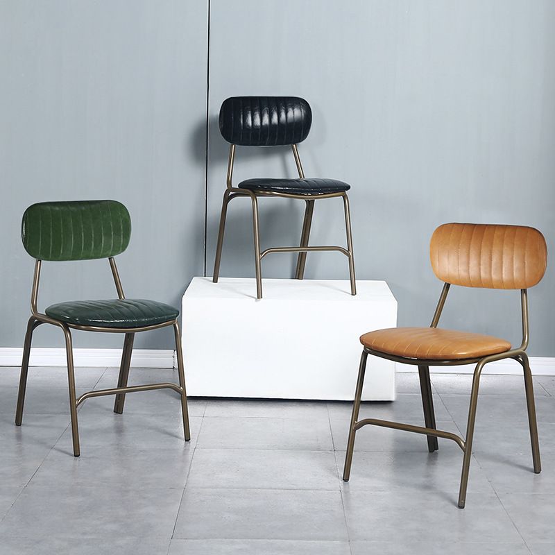 19.69" Wide Industrial Style Single Sofa Chair Fixed Back Basic Four Leg Armless Chair