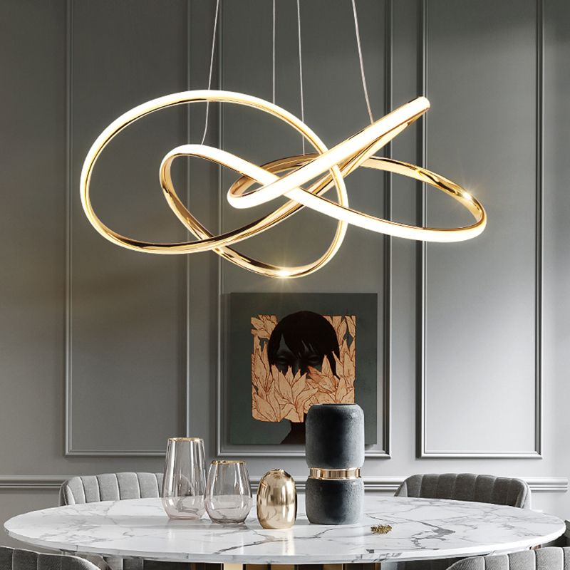 Moderno lampadario dorato semplice 1 luce a led luce a led con alluminio per camera da letto