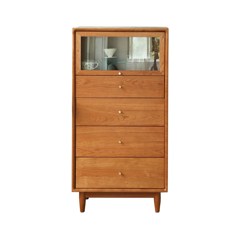 Contemporary Vertical Combo Dresser Solid Wood Storage Dresser for Home