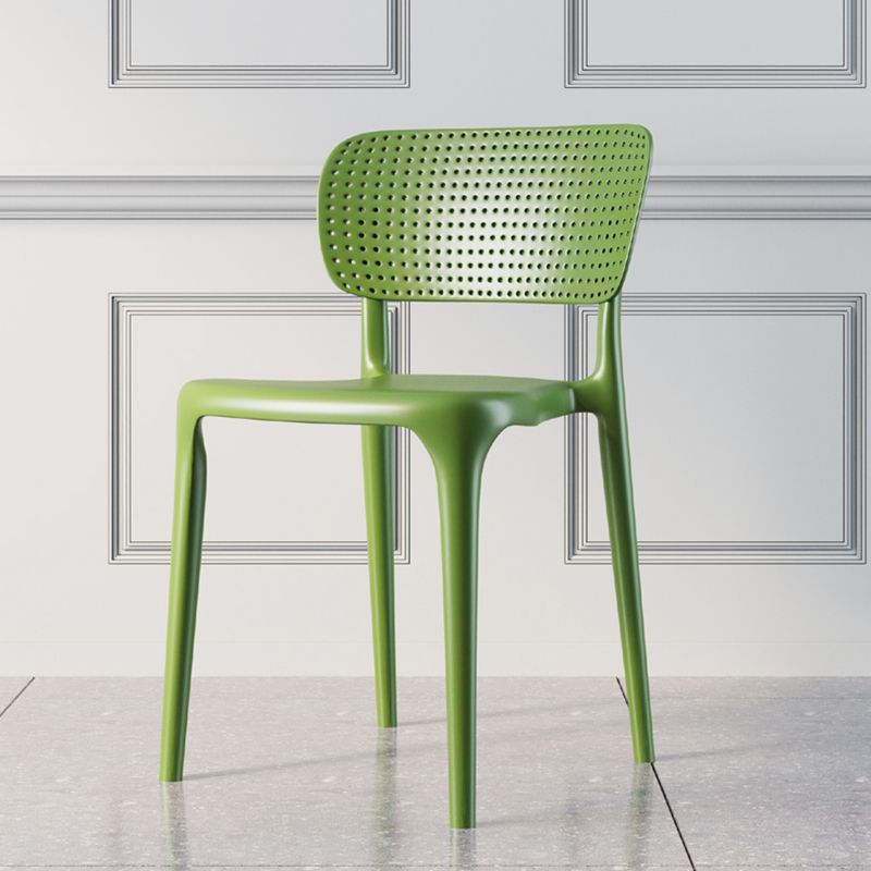 Scandinavian Plastic Armless Chair Dining Room Open Back Chair