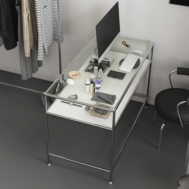 Contemporary Style Rectangular Writing Desk Glass Desk for Office