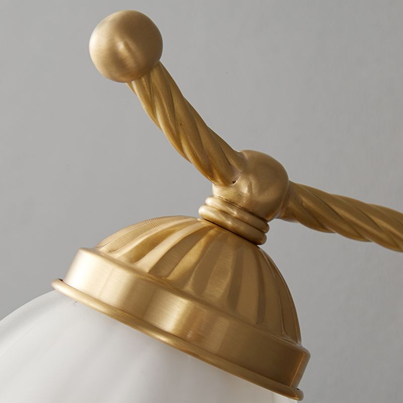 Glass Flower Shape Wall Lighting Modern Style 1 Light Wall Light Sconce in Gold