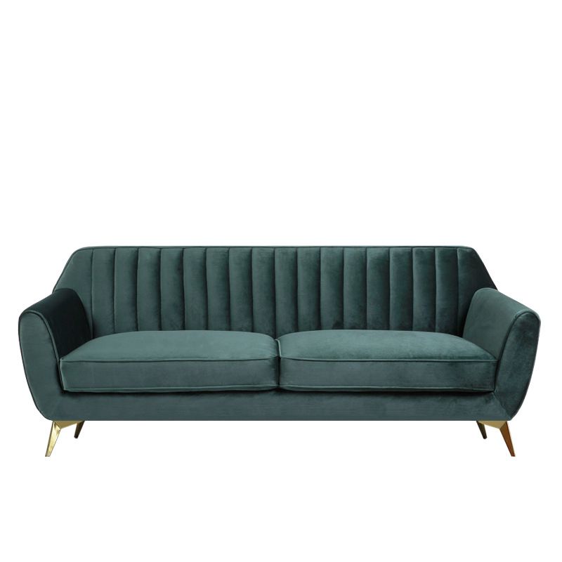 33.4"H Flared Arm Solid Color Velvet Standard Sofa for Living Room