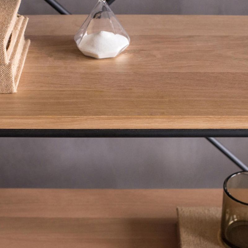 Industriële open etagere boekenplank van 5 plank met ijzeren frame dennenhoutplank