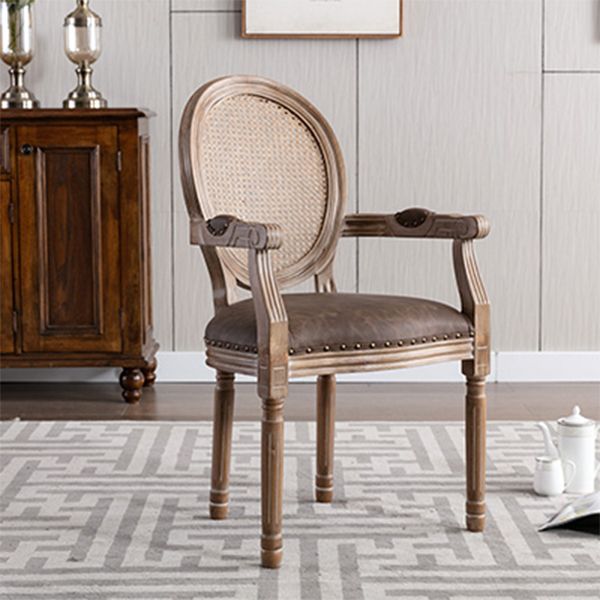 Fauteuil de salle à manger de ferme avec pieds en bois, chaise latérale à dossier King Louis pour usage domestique