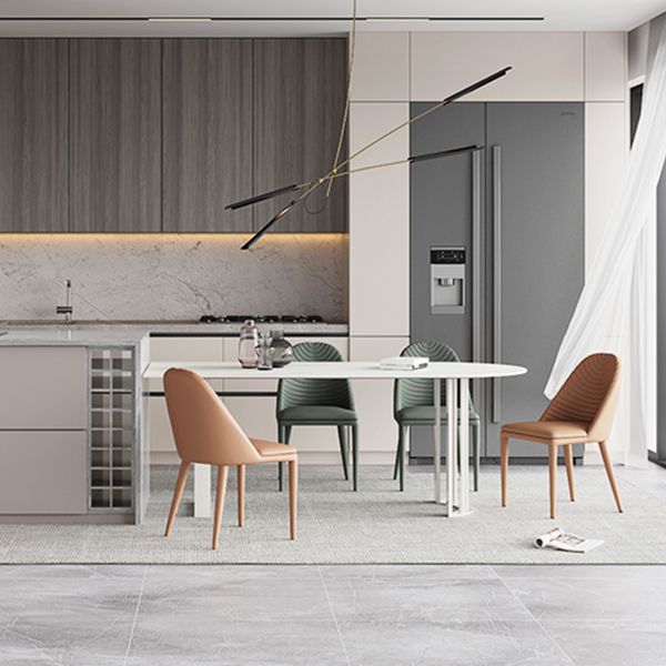 Sintered Stone Top Modern Table for Restaurant Dining Table with Double Pedestal Base