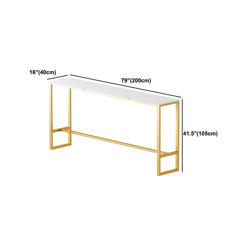 Glam Style Pub Table Bar Height Rectangle Bar Table for Breakroom