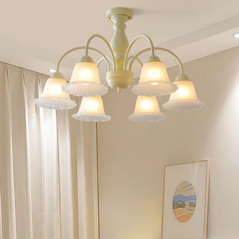 Modern Ceiling Lamp Multi-lights Semi-flush Mount Light Fixture with Glass Shade