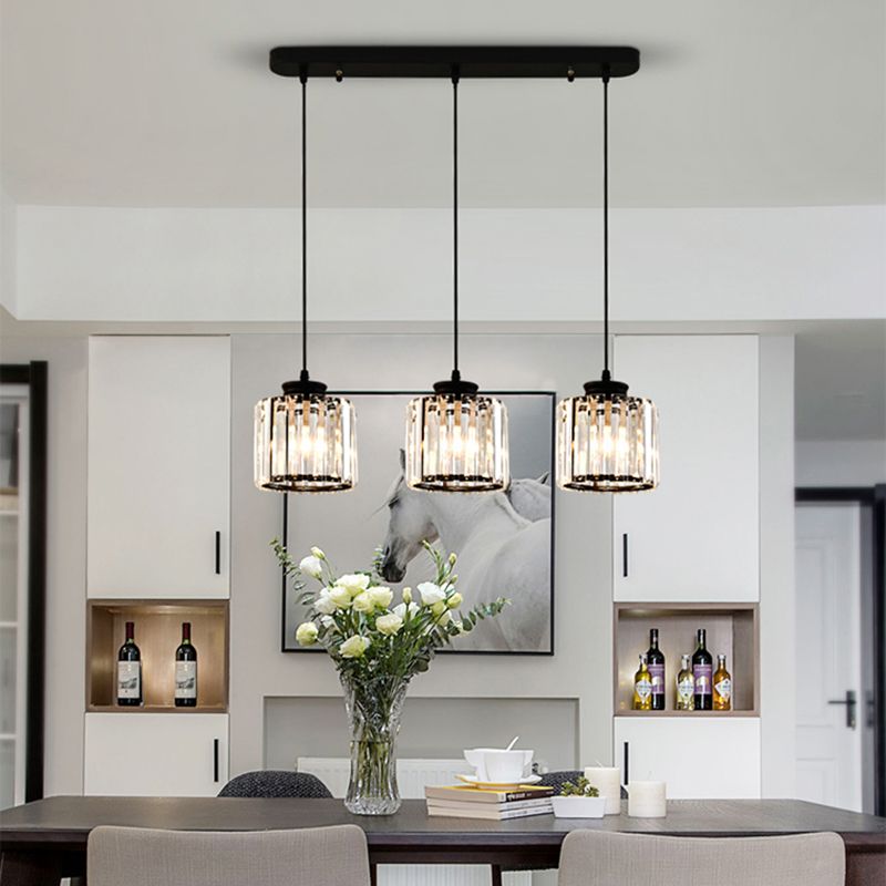 Luminaires de l'île contemporaine Crystal Cylinder Island Lights