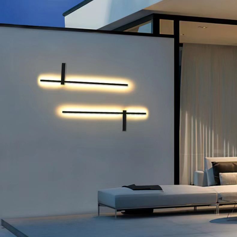 Metal Linear Shape Wall Light Modern Single Light Wall Mount Fixtures