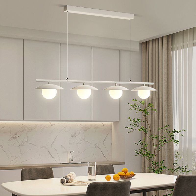 3/4-Light Modernism White Kitchen Island Lighting LED Island Pendant Lighting