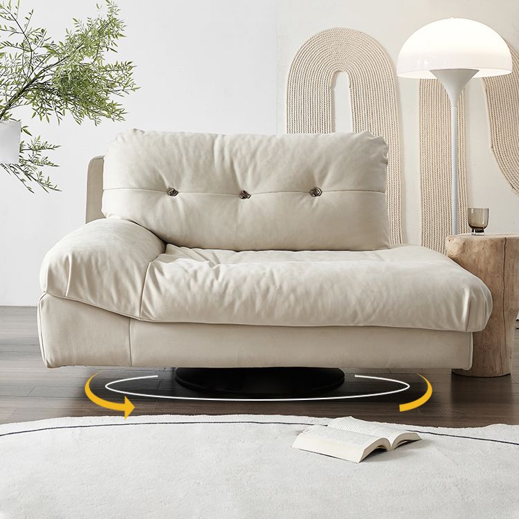 Living Room White Chaise Square Arms Modern Chaise Lounge with Upholster