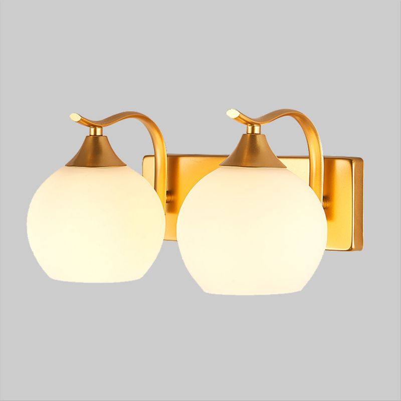 Sfera Light Sconce Light Cream Vintage Glass a 2 luci a parete Gold Montate