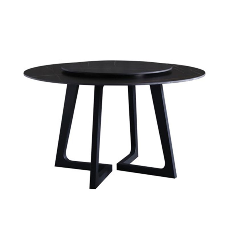Metal and Stone Table Glam Style Simple Home Black Round Dining Table