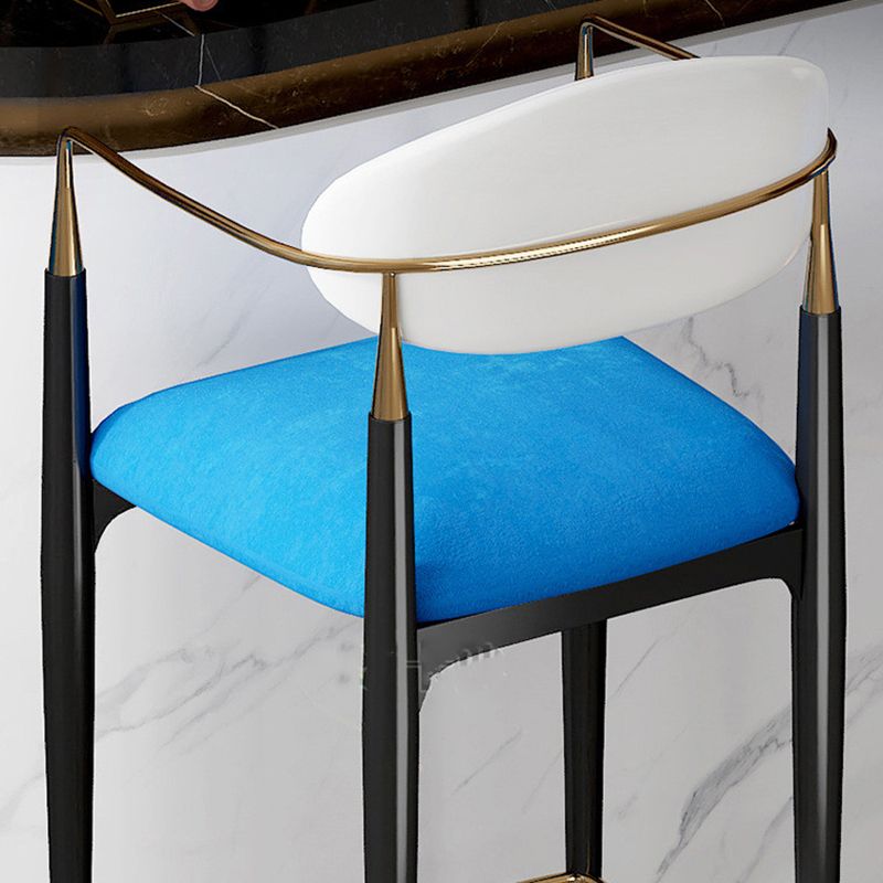 Full Back Upholstered Bar Chair Industrial Arm Rectangle Bar Stool