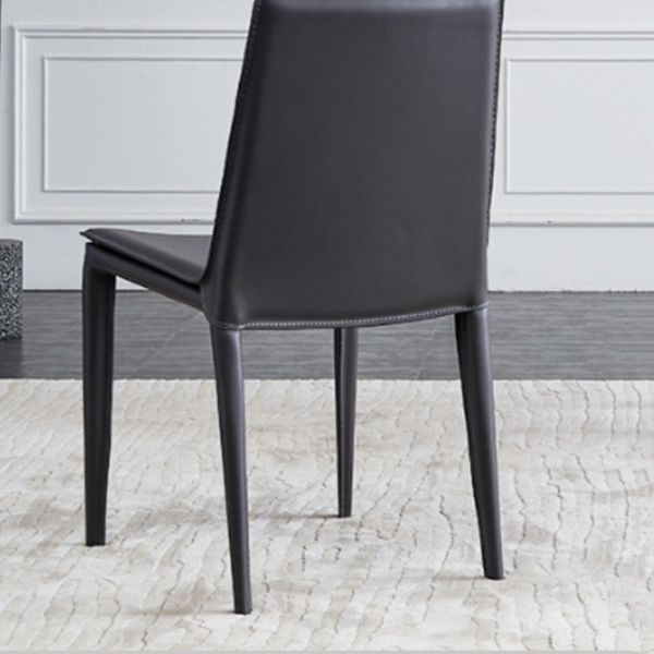 Contemporary Armless Dining Chairs Faux Leather Dining Chair