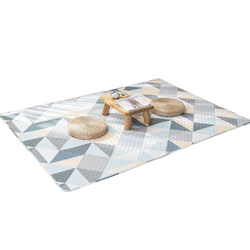 Multi Color Relaxing Rug Cotton Geometric Print Area Rug Non-Slip Backing Machine Washable Rug for Bedroom
