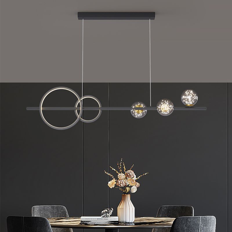 Moderne Metallanhänger Beleuchtung kugelförmiger Glas Anhängerleuchten