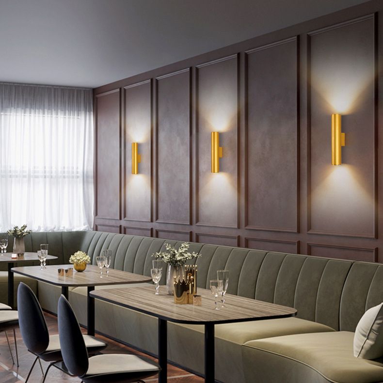 Modern Creative Wall Lamp Aluminium Cylindrical Wall Sconce for Living Room