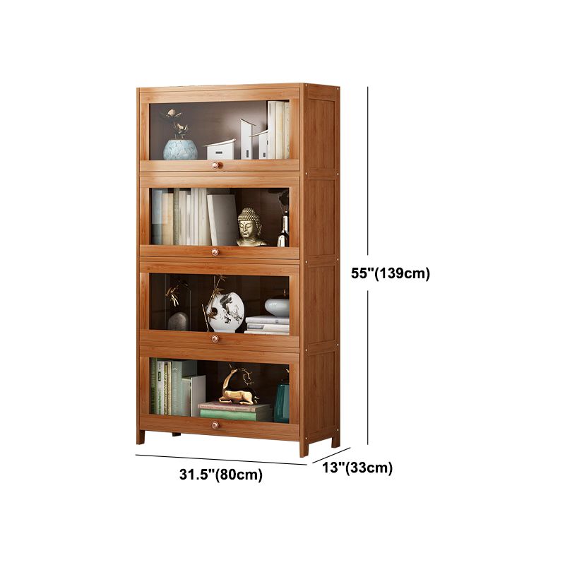 Bookcase standard moderni marrone libreria in legno fabbricato con porta per la casa