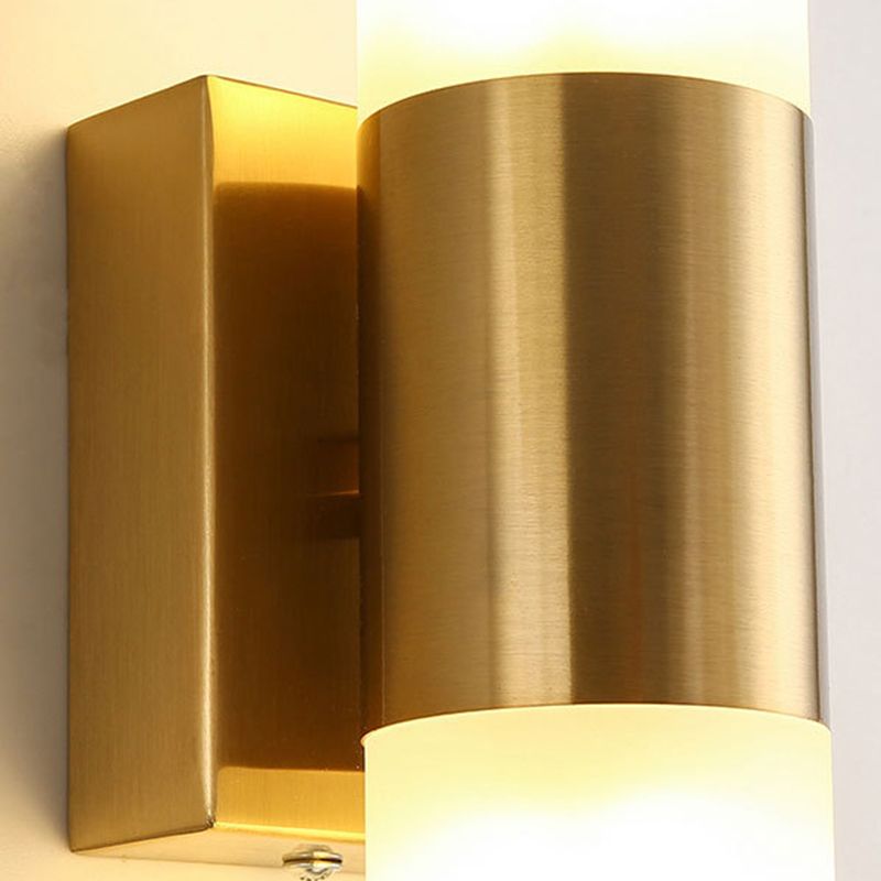 Modern 2-Light Bathroom Vanity Light Black/Golden Metal Bath Bar