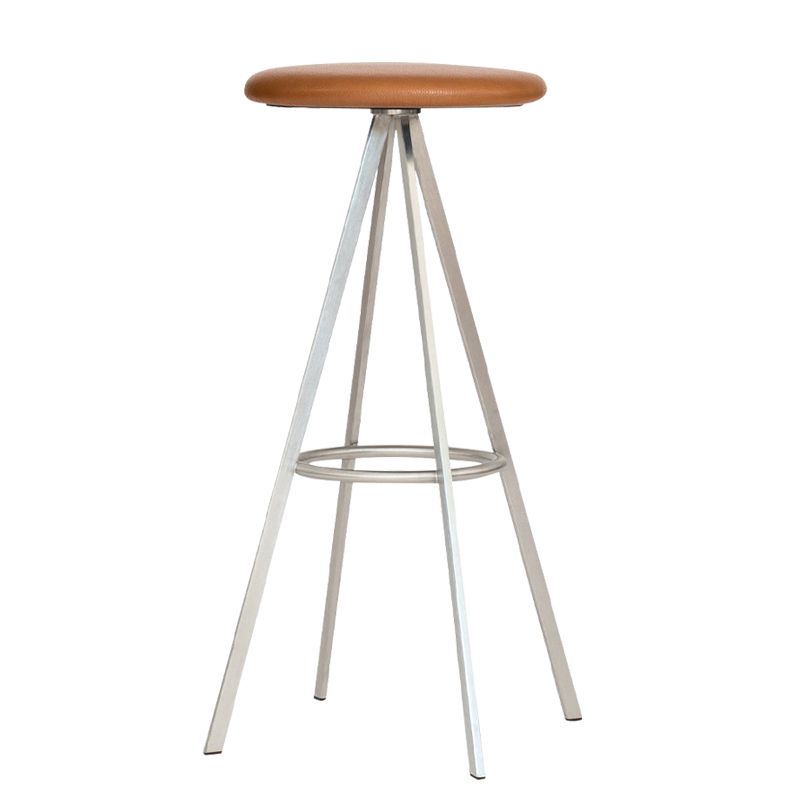 Backless Metal Counter & Bar Stools Modern Indoor Stools with Chrome Frame