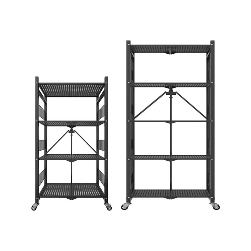 Industrial Open Etagere Bookshelf Steel Bookshelf with Caster Wheels