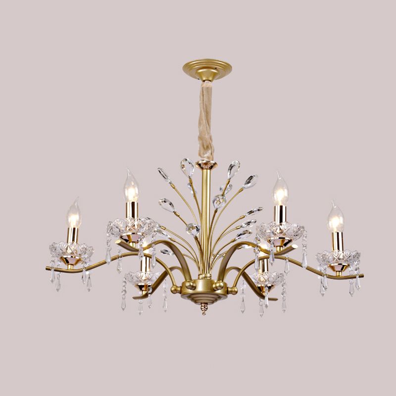 Traditional Unique Chandelier Lights Crystal Pendant Light Fixtures in Gold