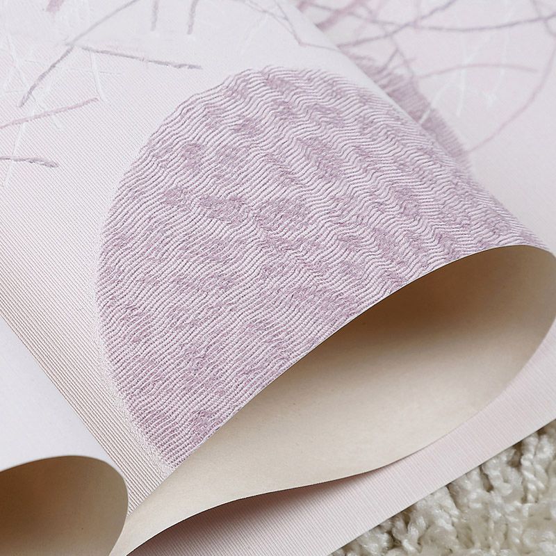 Nordic Dotty Wallpaper Roll Paper Moisture Resistant Purple Wall Decor for Living Room