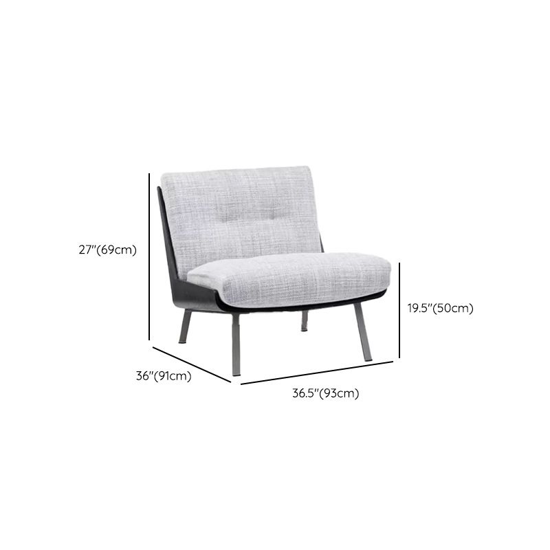Industrial Lounge Chair Solid Color Cushion Back Basic Four Leg Reclining Accent Chair